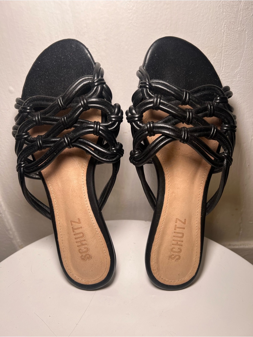 Schutz Soffy Black flat sandal.
Size 7.